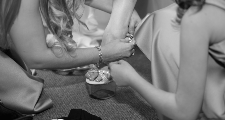 Putting on shoes